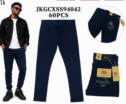 Jean Slim Ajusté en Denim Bleu Marine JKGCXSS94042